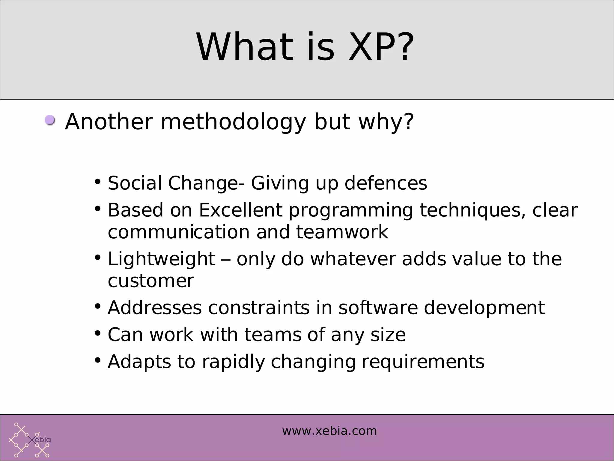 Introduction to Extreme Programming