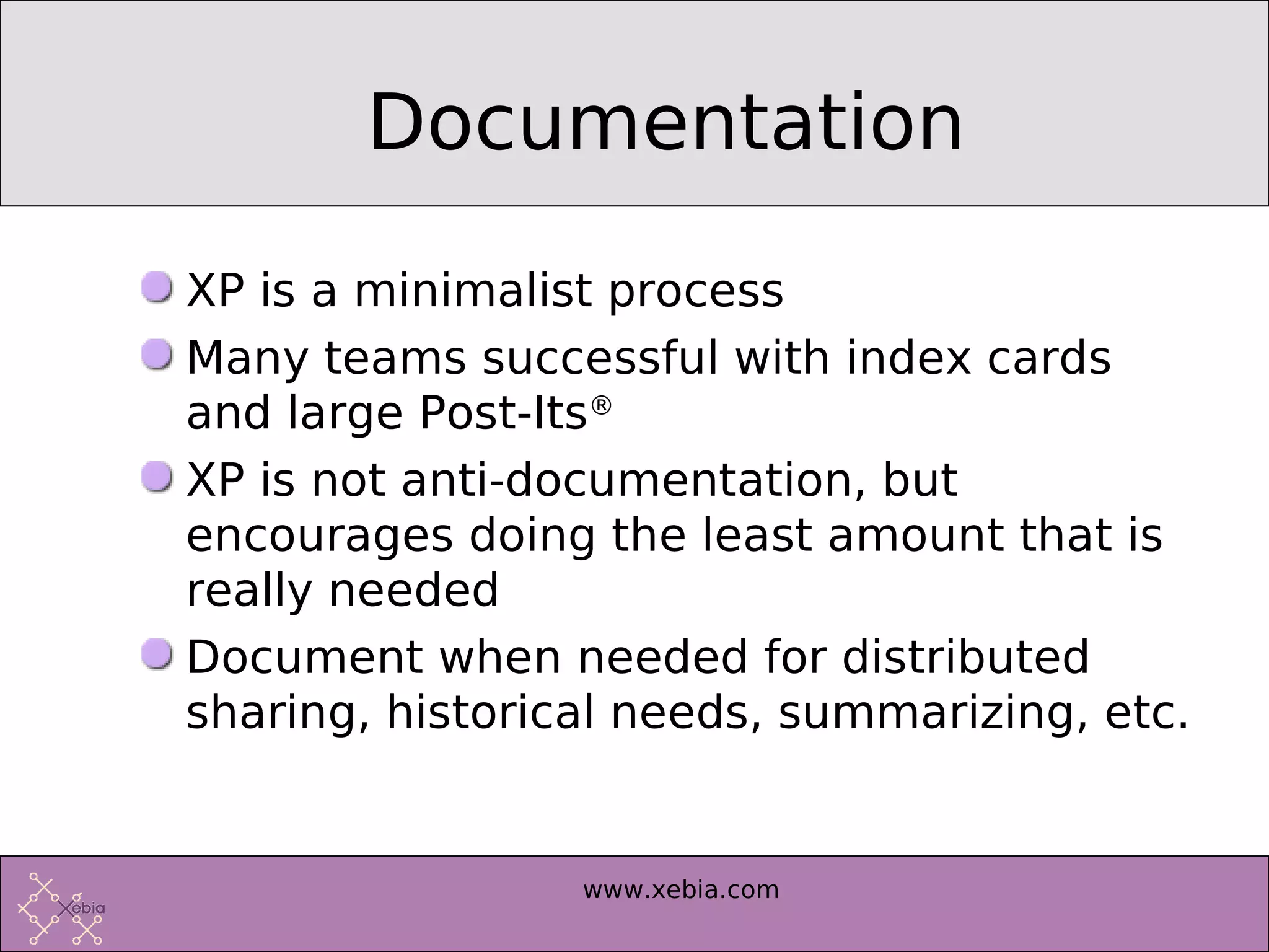 Introduction to Extreme Programming