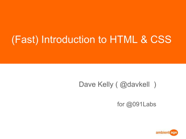 Introduction to HTML & CSS | PPT