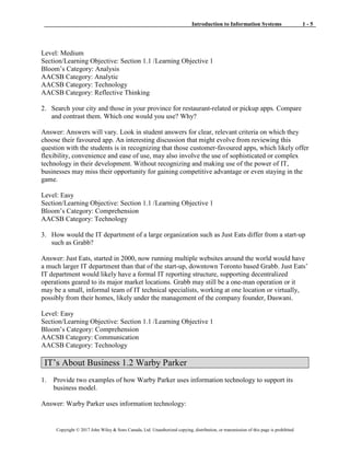 Introduction to Information Systems Canadian 4th Edition Rainer ...