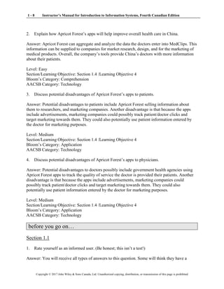 Introduction to Information Systems Canadian 4th Edition Rainer ...