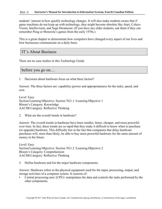 Introduction to Information Systems Canadian 4th Edition Rainer ...