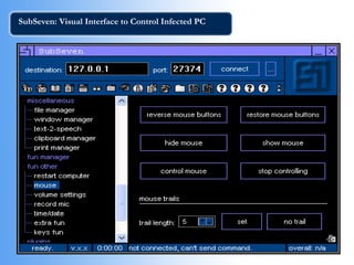 SubSeven: Visual Interface to Control Infected PC 