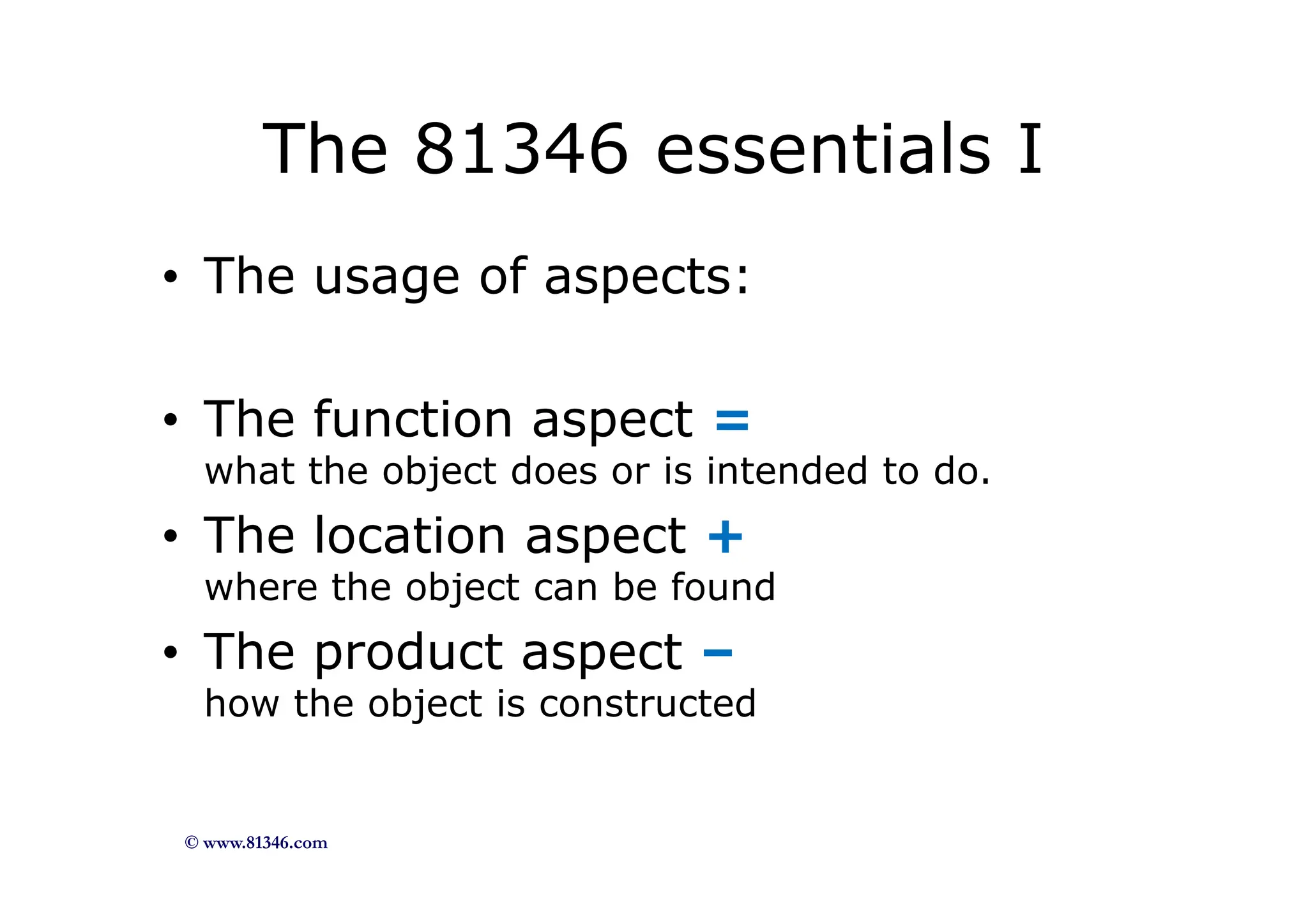 The IEC/ISO 81346 - Industrial systems, installations and