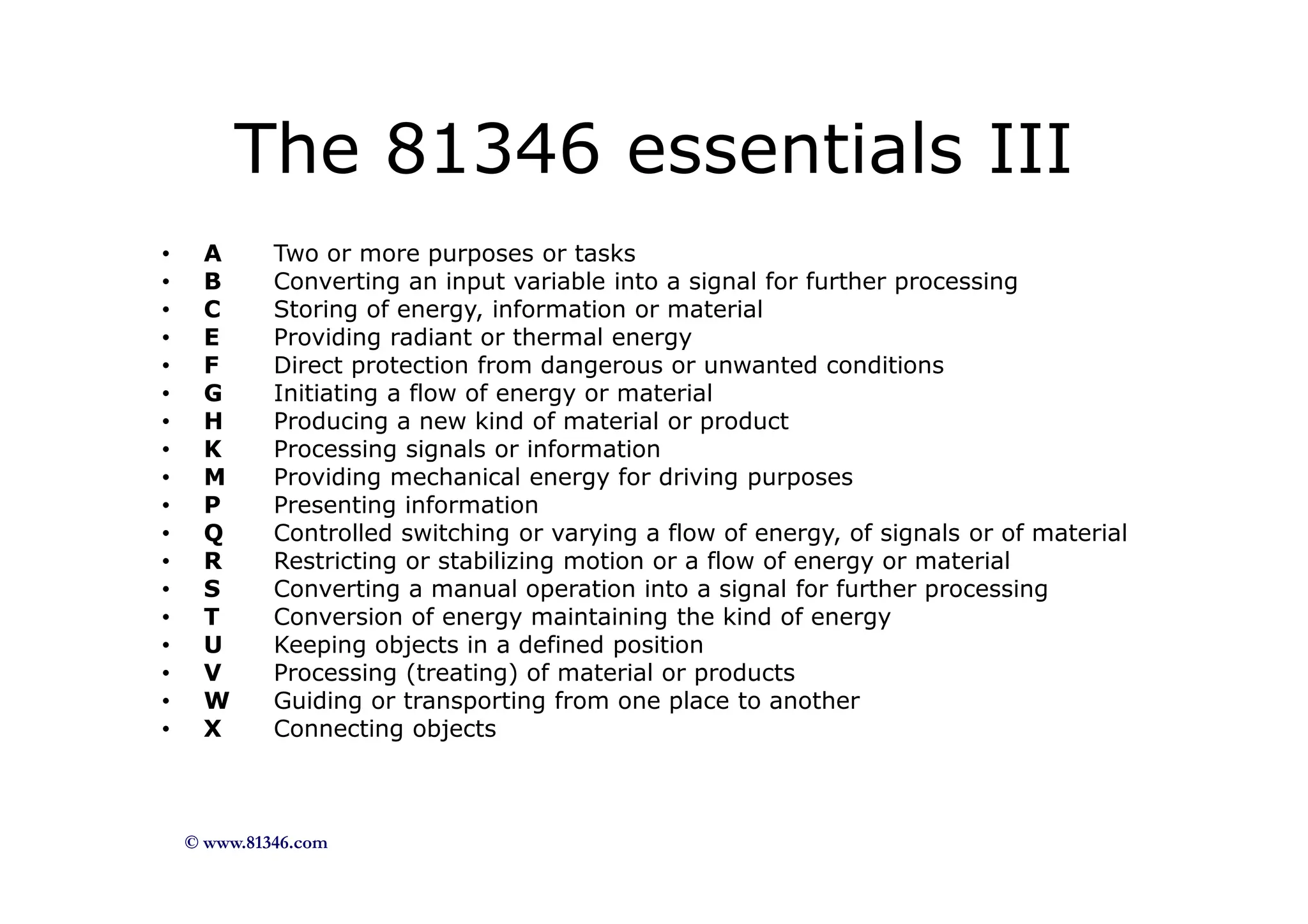 The IEC/ISO 81346 - Industrial systems, installations and