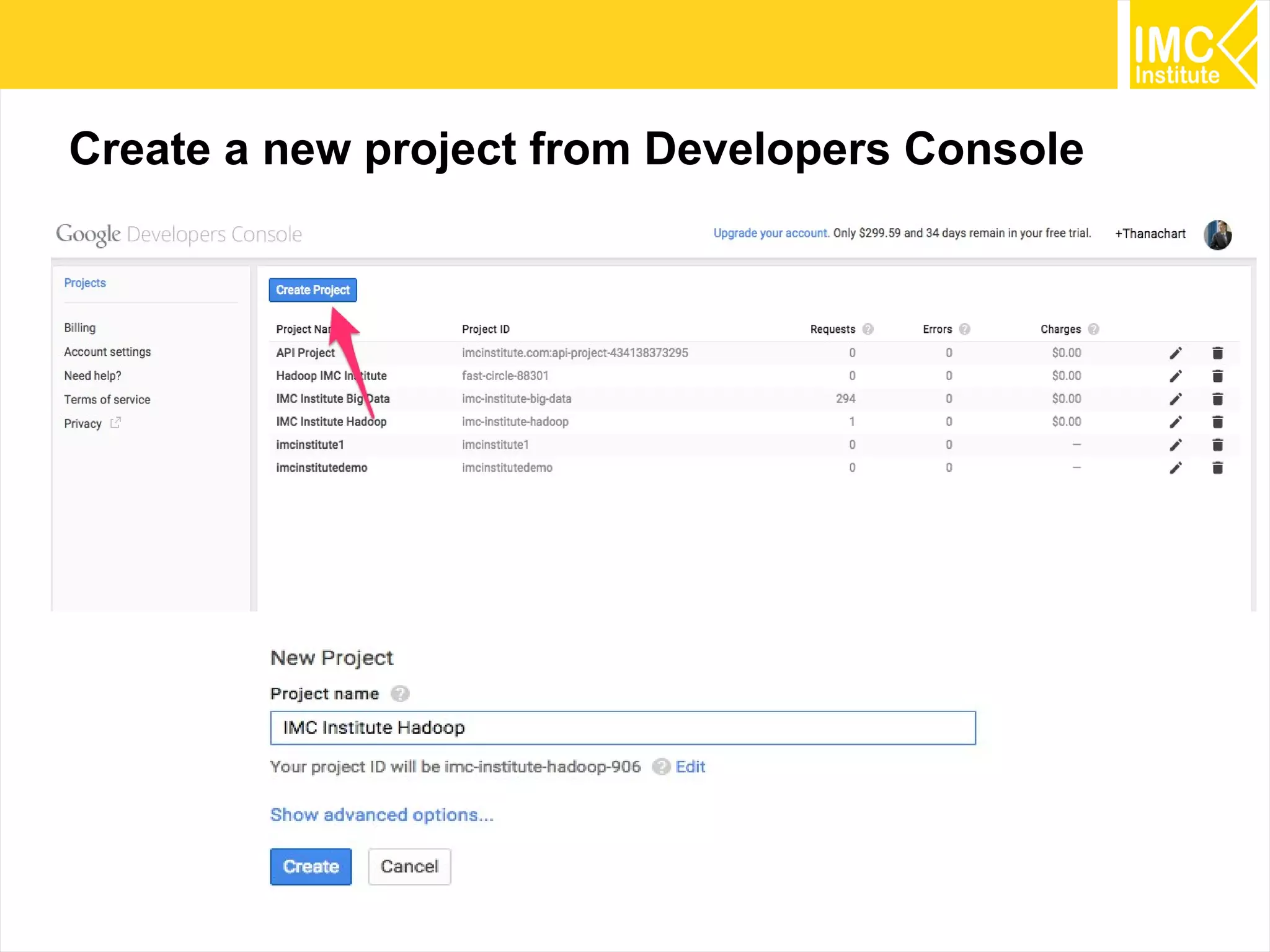 14
Create a new project from Developers Console
 