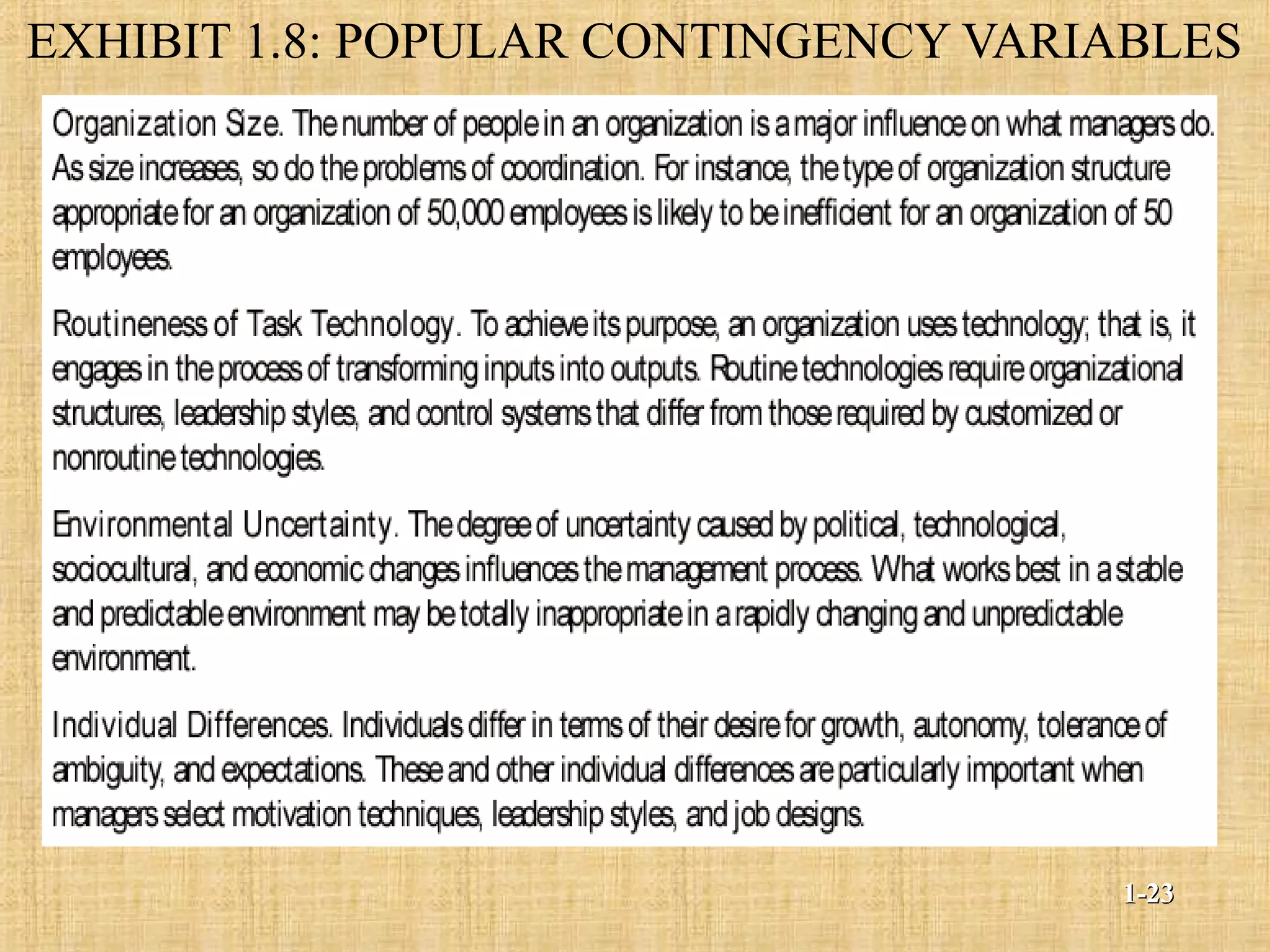 EXHIBIT 1.8: POPULAR CONTINGENCY VARIABLES
1-1-2323
 