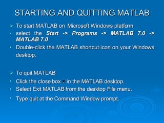 How to work on Matlab....... | PPT