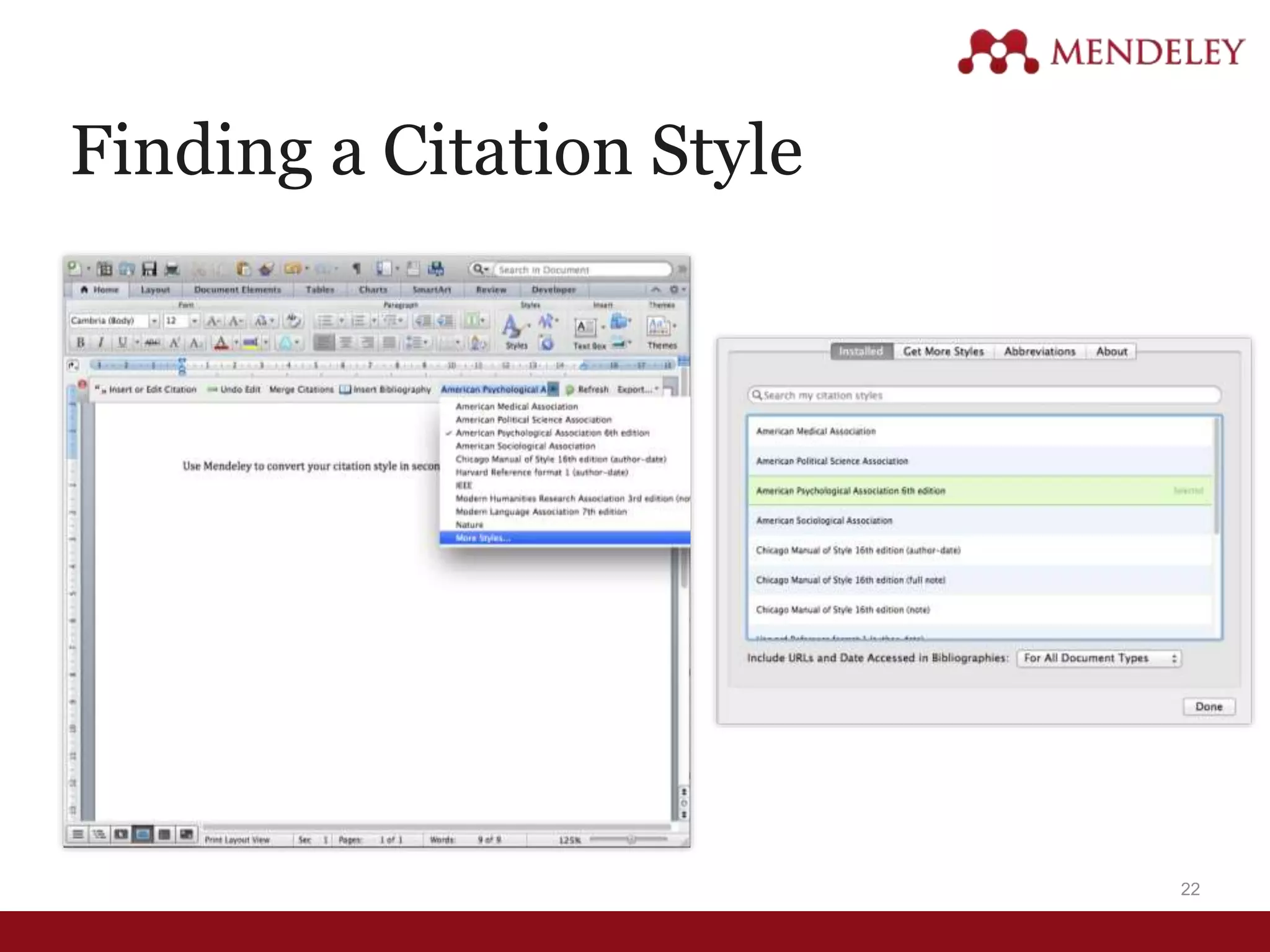 Finding a Citation Style
22
 