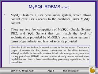 Introduction to MySQL - Part 1 | PPT | Databases | Computer Software ...