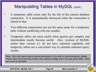 Introduction to MySQL - Part 1 | PPT