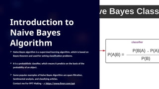 Introduction to Naive Bayes Algorithm ppt | PPT
