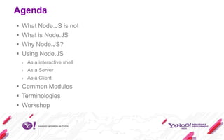 Node.JS is not …

   Ruby on Rails
   Django
   Codeigniter
   CakePHP



    Node.JS is bare bone and the community a...