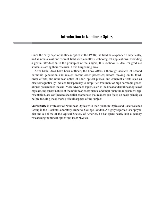 Introduction to nonlinear optics pdf