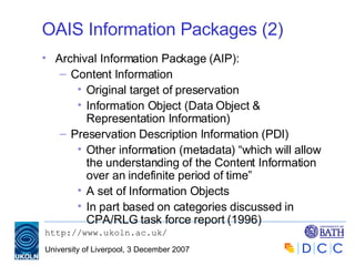 Introduction to the Reference Model for an Open Archival Information ...