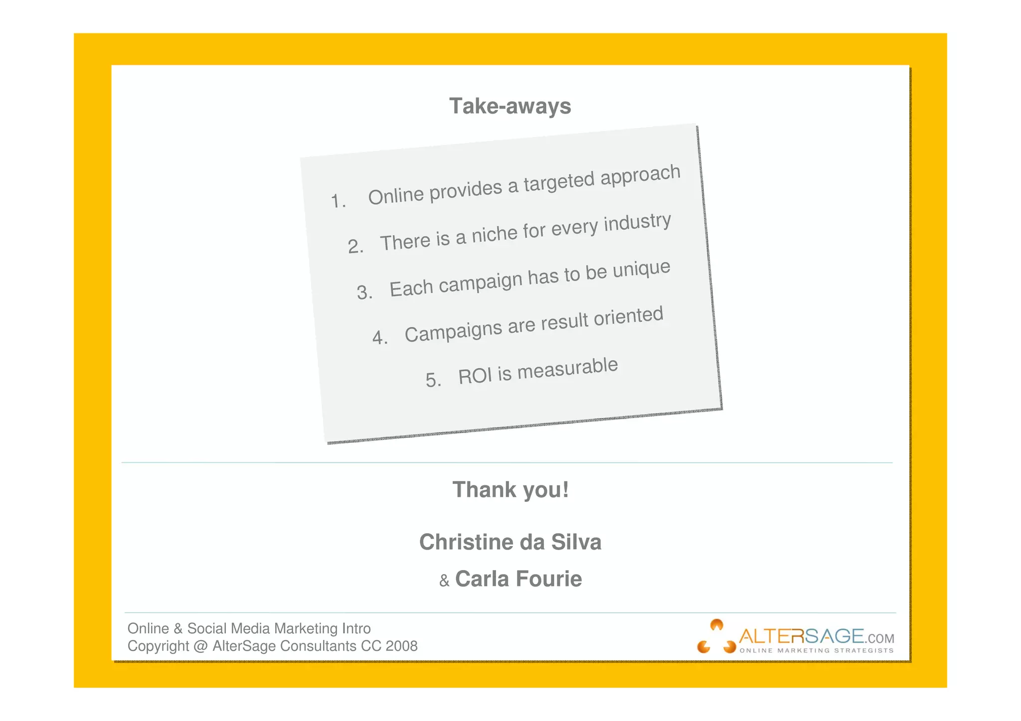 Introduction To Online Marketing