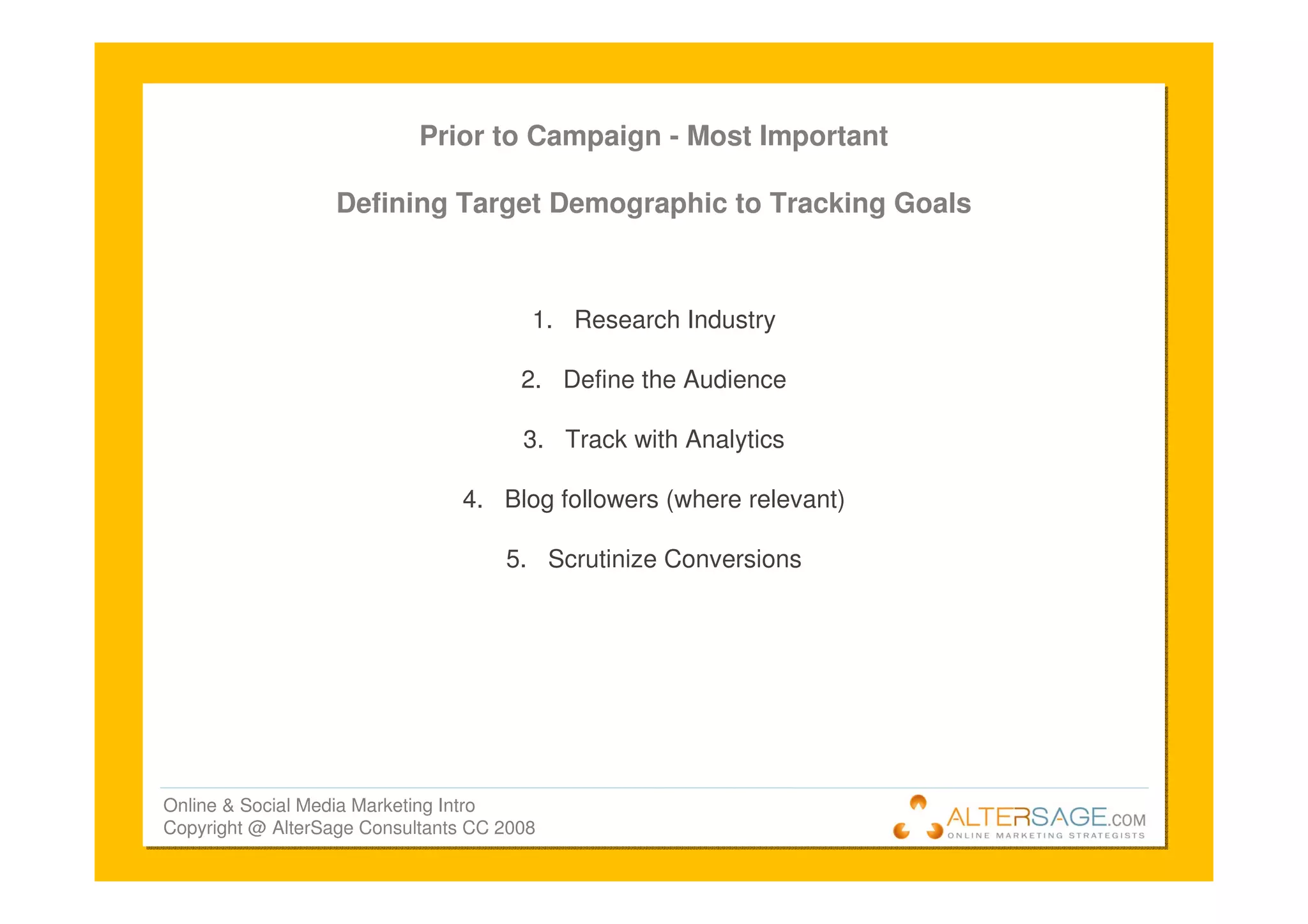 Introduction To Online Marketing