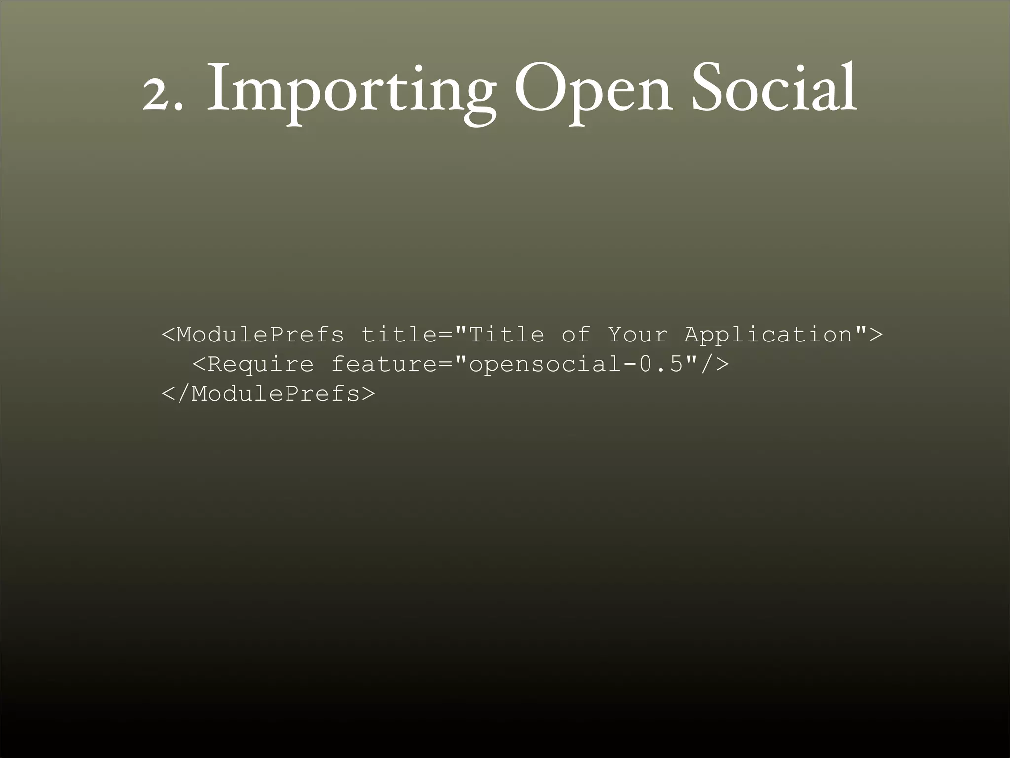 Introduction to OpenSocial