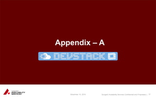 Sungard Availability Services Confidential and Proprietary | 
Appendix – A 
December 15, 2014 31 
 