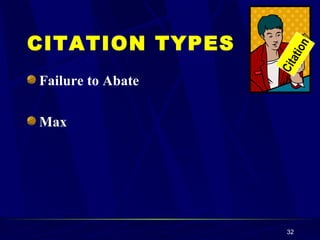 Failure to Abate Max CITATION TYPES Citation Citation 