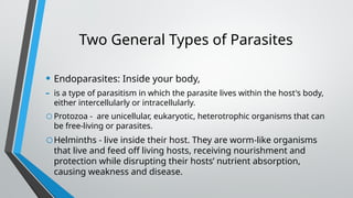 Paraby INTRODUCTION TO PARASITOLOGY POWERPOIINT | PPTX