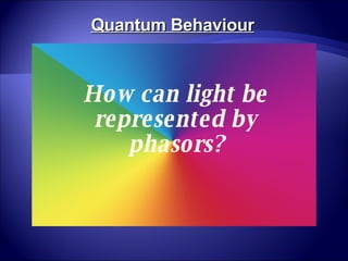 How can light be represented by phasors? Quantum Behaviour 