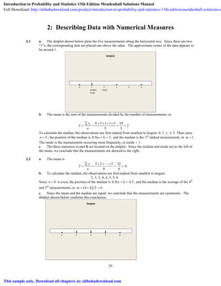 Introduction to Probability and Statistics 13th Edition Mendenhall ...