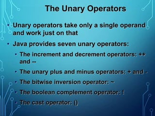 unary operators in java script | complete java script... Introduction to Java Programming | PPTX