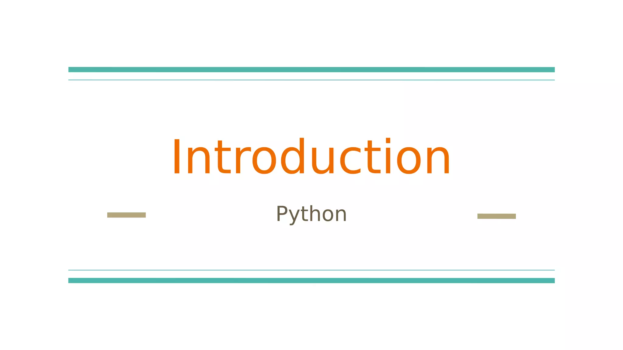 Introduction to Python | PPT