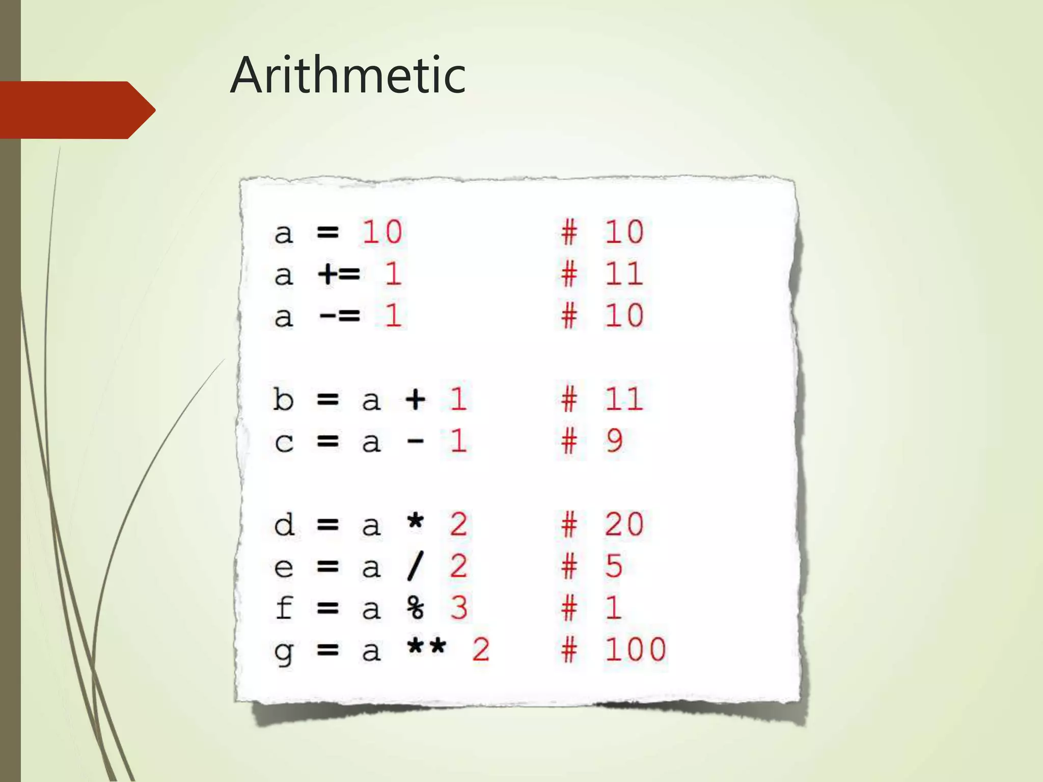 Arithmetic
 