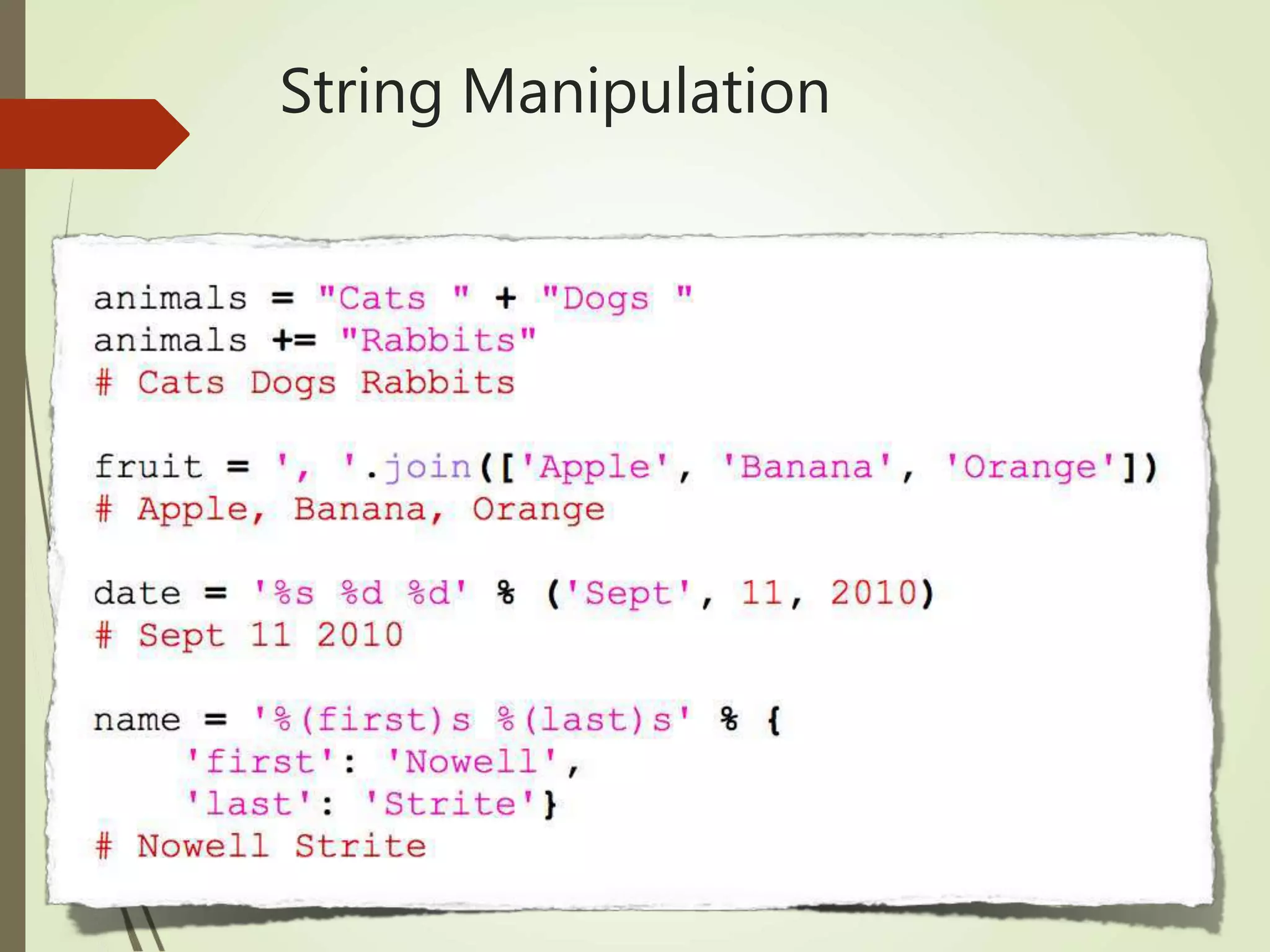 String Manipulation
 