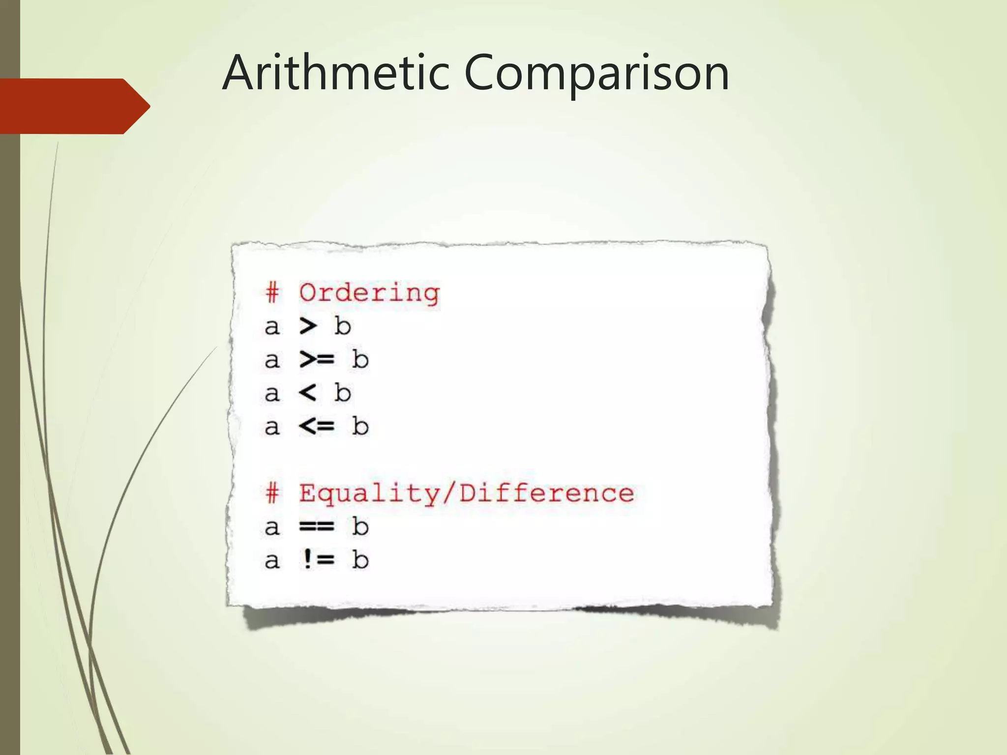Arithmetic Comparison
 