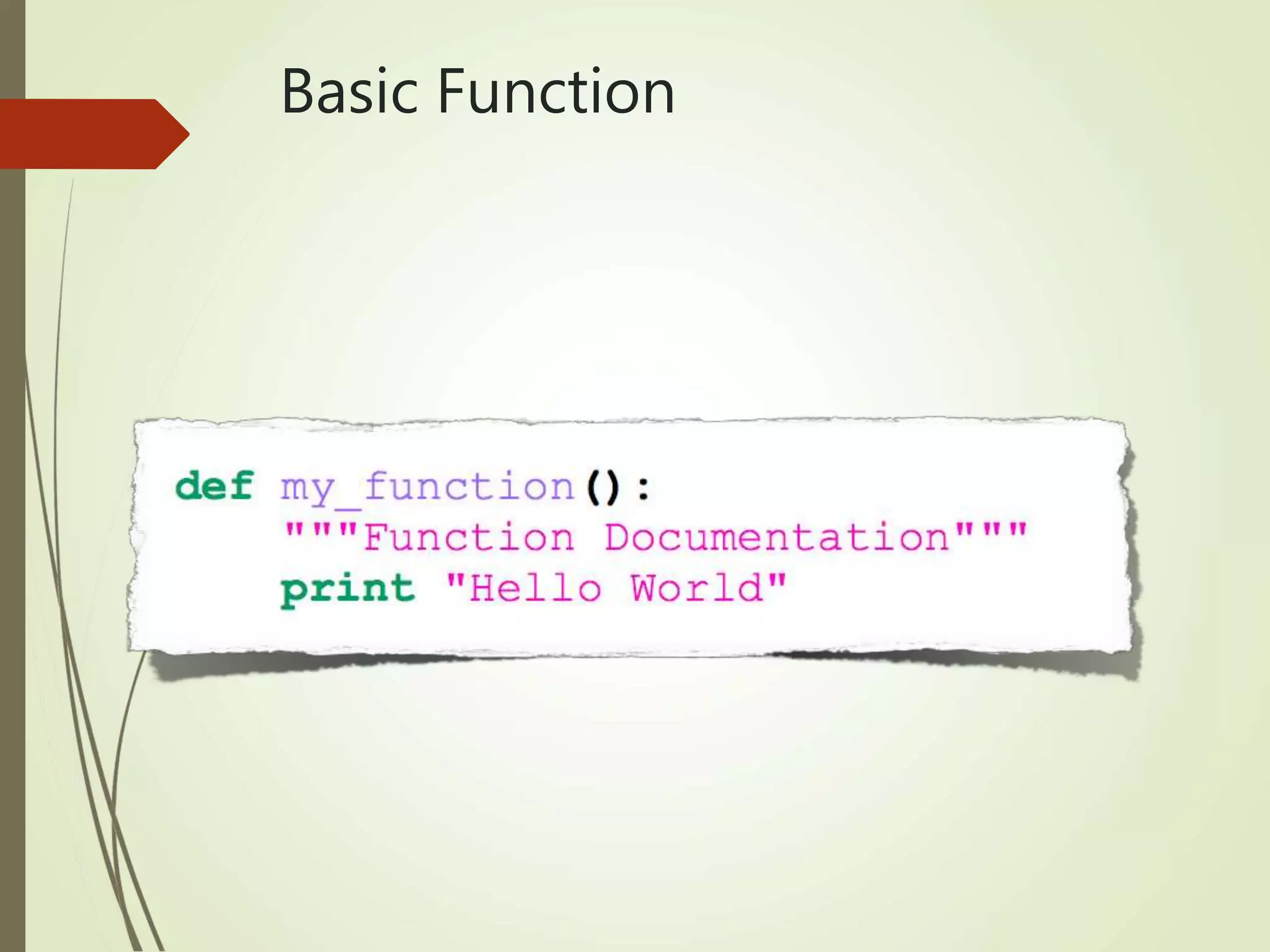 Basic Function
 