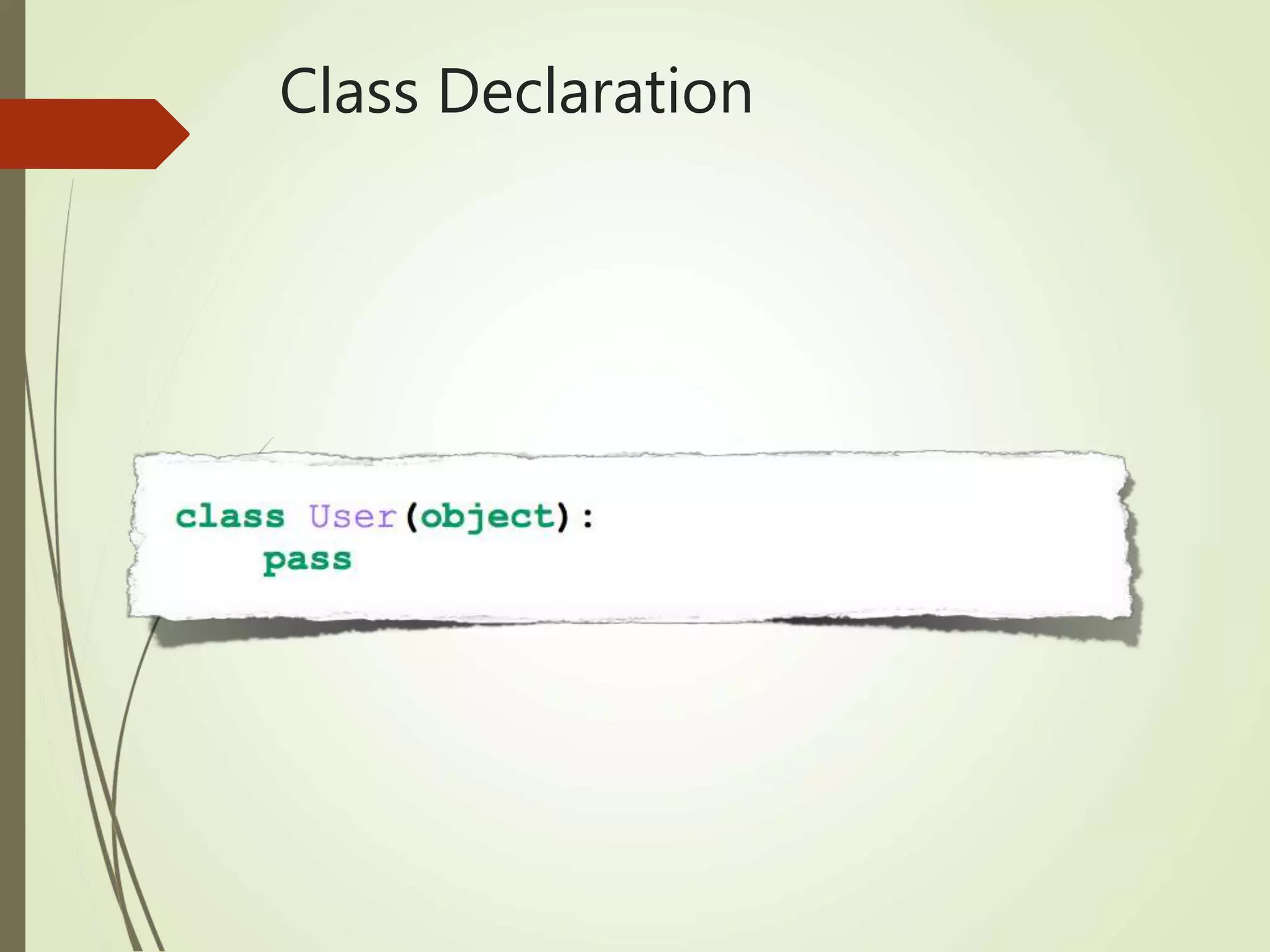 Class Declaration
 