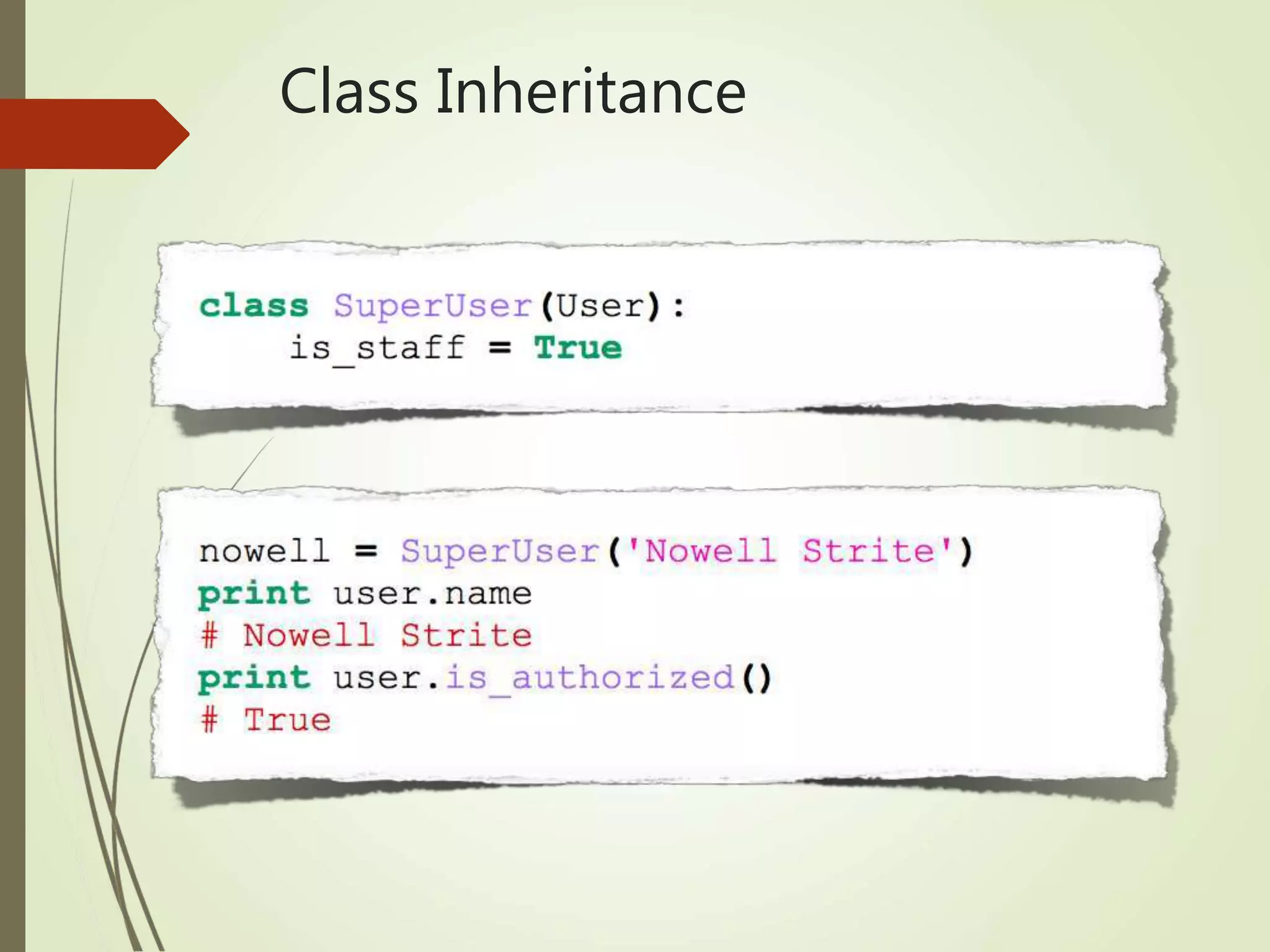 Class Inheritance
 
