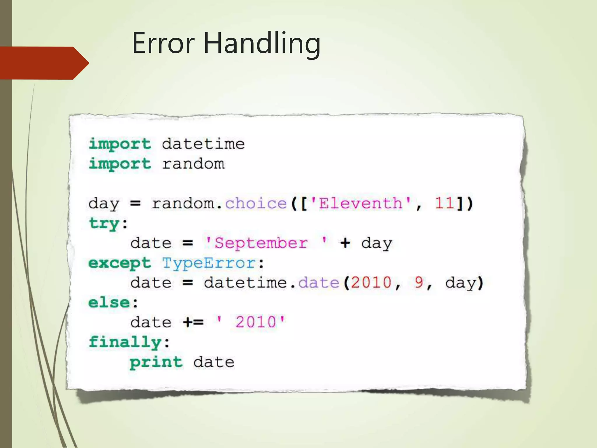 Error Handling
 