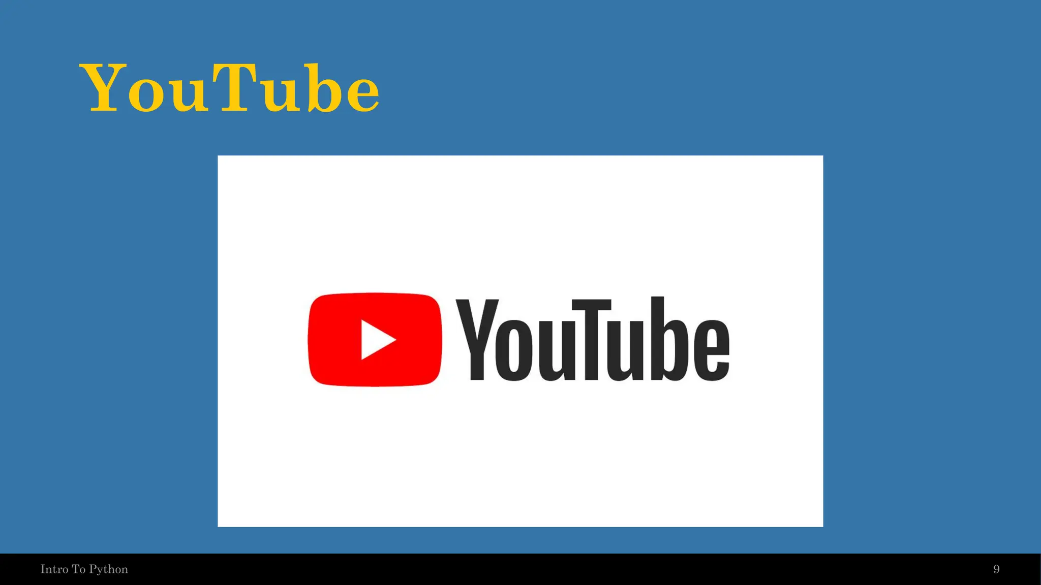 YouTube 9 Intro To Python 