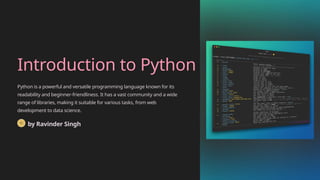 Introduction-to-Python-for-better-knowledge- | PPT