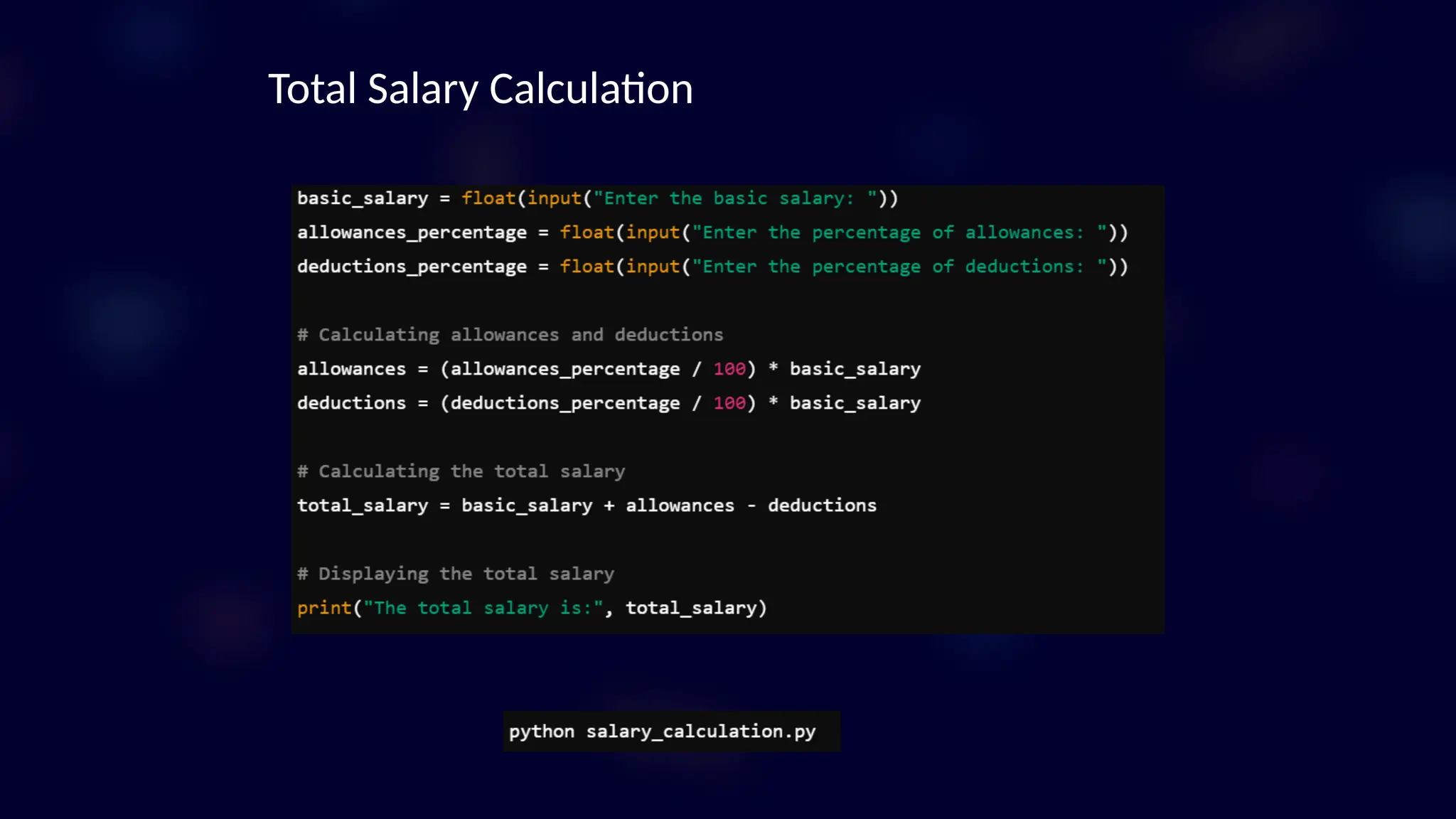 Total Salary Calculation
 