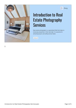 Picture of Introduction to Real Estate Photography Services | PDF