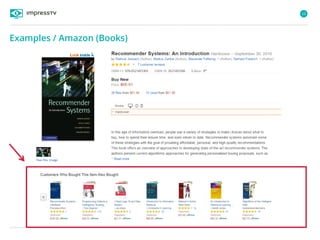 12
Examples / Amazon (Books)
 