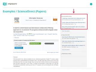 15
Examples / ScienceDirect (Papers)
 