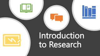 Introduction
to Research
 