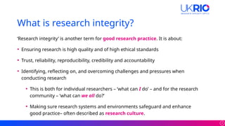 Promoting Research Integrity and Cultivating a Healthy Research Culture ...