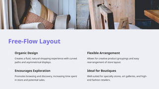 retail space design ,types of layout ,different types of furniture ...