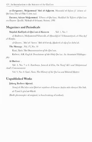 Introduction to the Sciences of the Quran - Yasir Qadhi