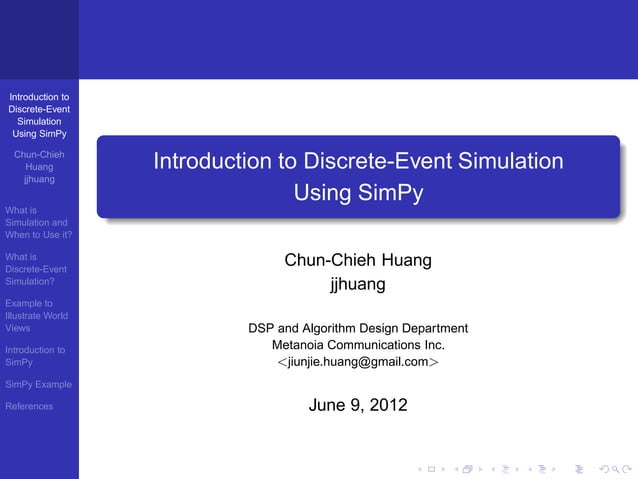 Introduction Discrete-Event Simulation Using SimPy | PDF | Simulation ...