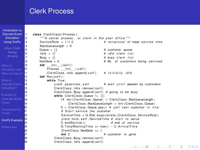 Introduction Discrete-Event Simulation Using SimPy