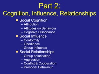 Part 2: Cognition, Influence, Relationships ,[object Object],[object Object],[object Object],[object Object],[object Object],[object Object],[object Object],[object Object],[object Object],[object Object],[object Object],[object Object],[object Object]