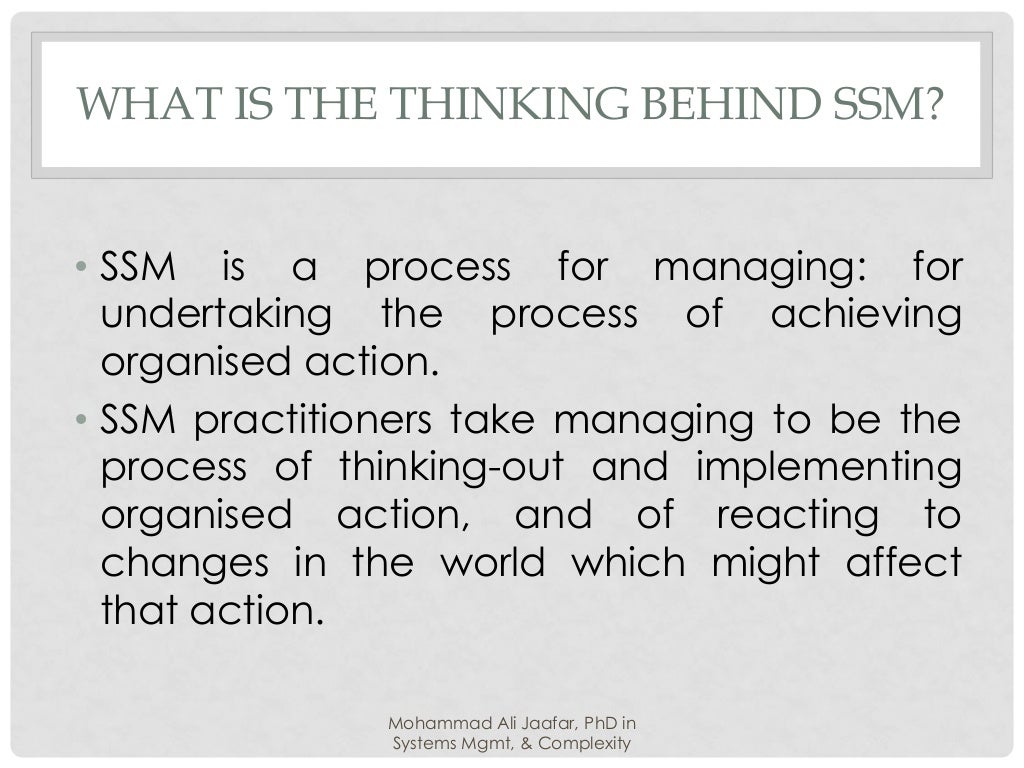 Introduction to Soft Systems Methodology by Mohammad Ali Jaafar
